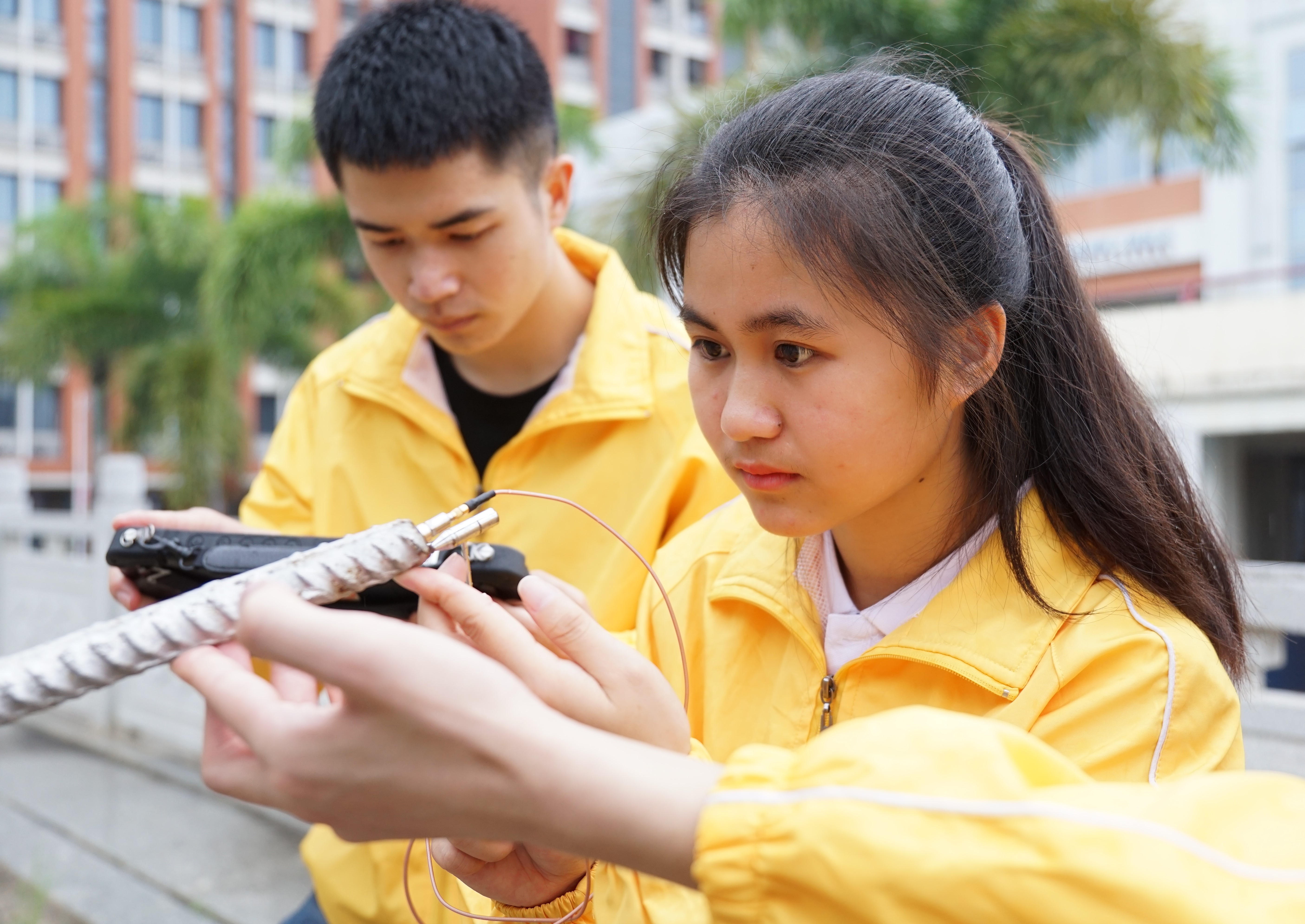 黄贝贝正在专心训练